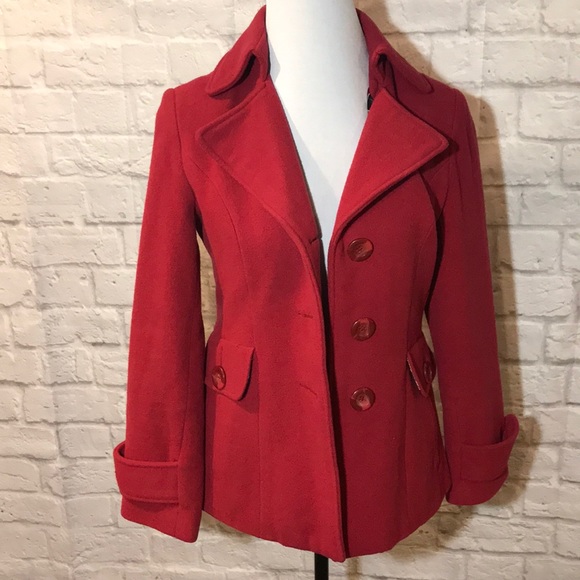 CAbi Jackets & Blazers - CAbi Red wool blend peacoat 🧥